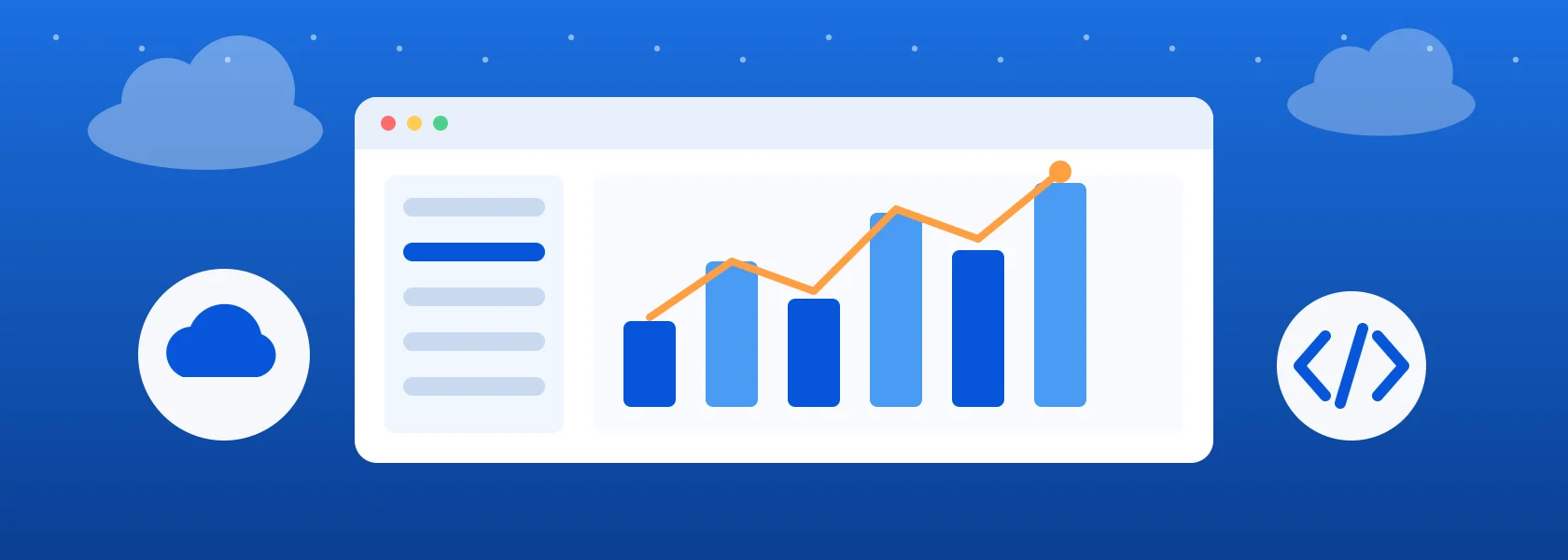 Illustration of a SaaS analytics dashboard