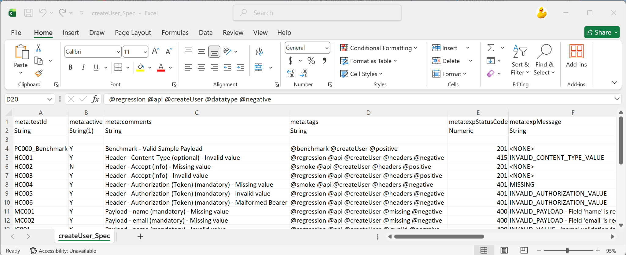 Generated editable API scenario dataset