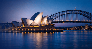 Sydney skyline at sunset